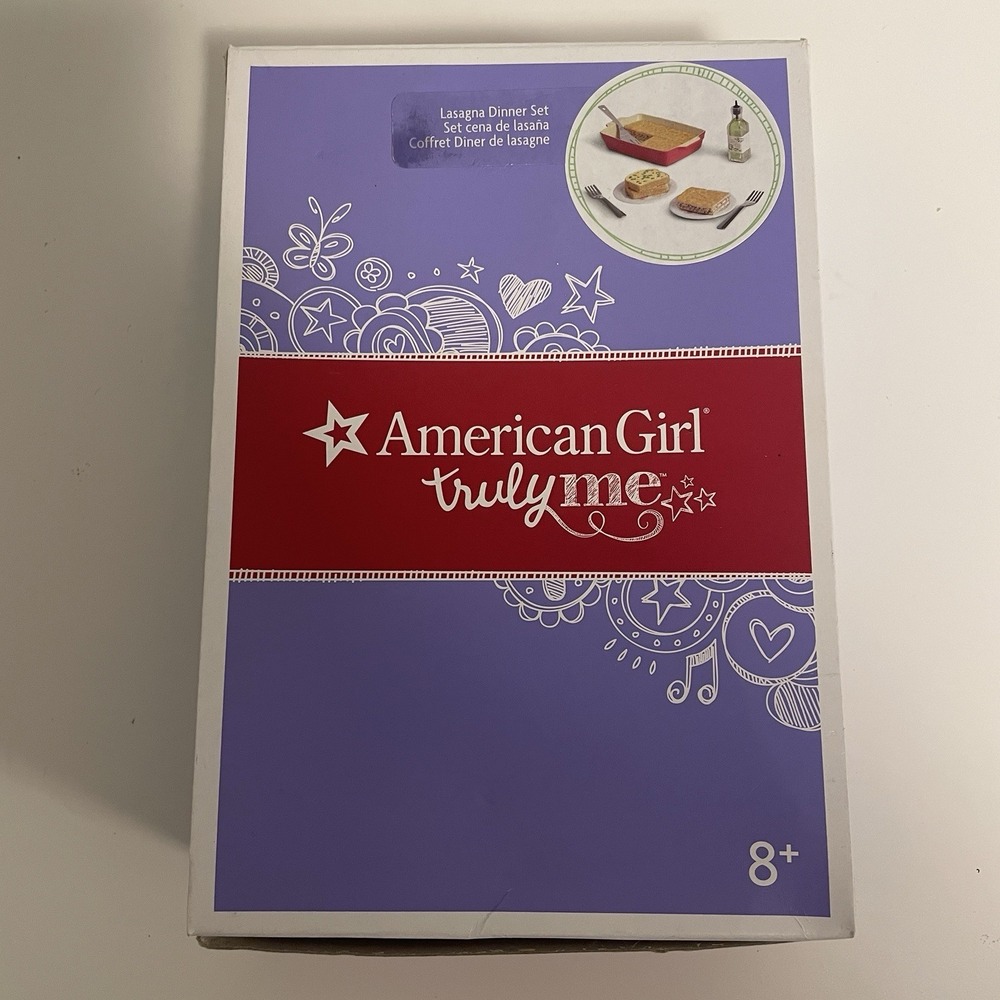 Retired‎ American Girl Truly Me Lasagna Dinner Set Complete In Box 2016 EUC